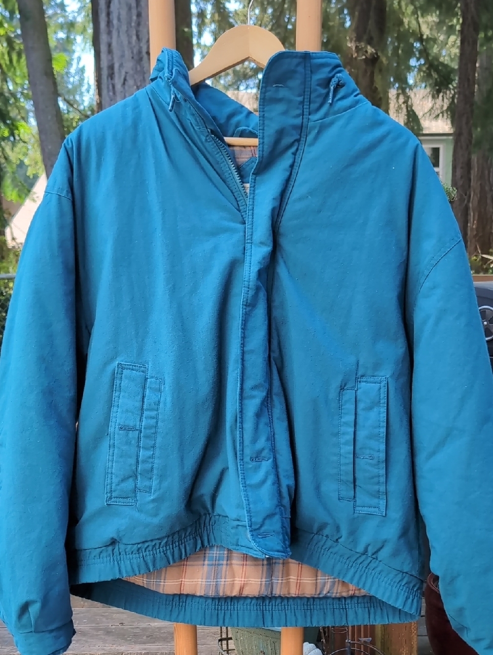 Vintage JC Penny's Fox Collection Teal Women's Insulated Jacket - Casual Warmth